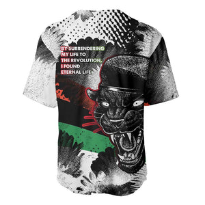 Huey P. Newton Baseball Jersey Revolutionary Portrait - Panther Graphic Surrender to the Revolution Quote TS04