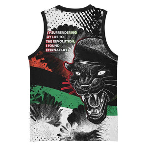 Huey P. Newton Basketball Jersey Revolutionary Portrait - Panther Graphic Surrender to the Revolution Quote - African Pride