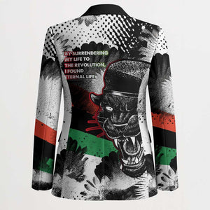 Huey P. Newton Blazer Revolutionary Portrait - Panther Graphic Surrender to the Revolution Quote - African Pride