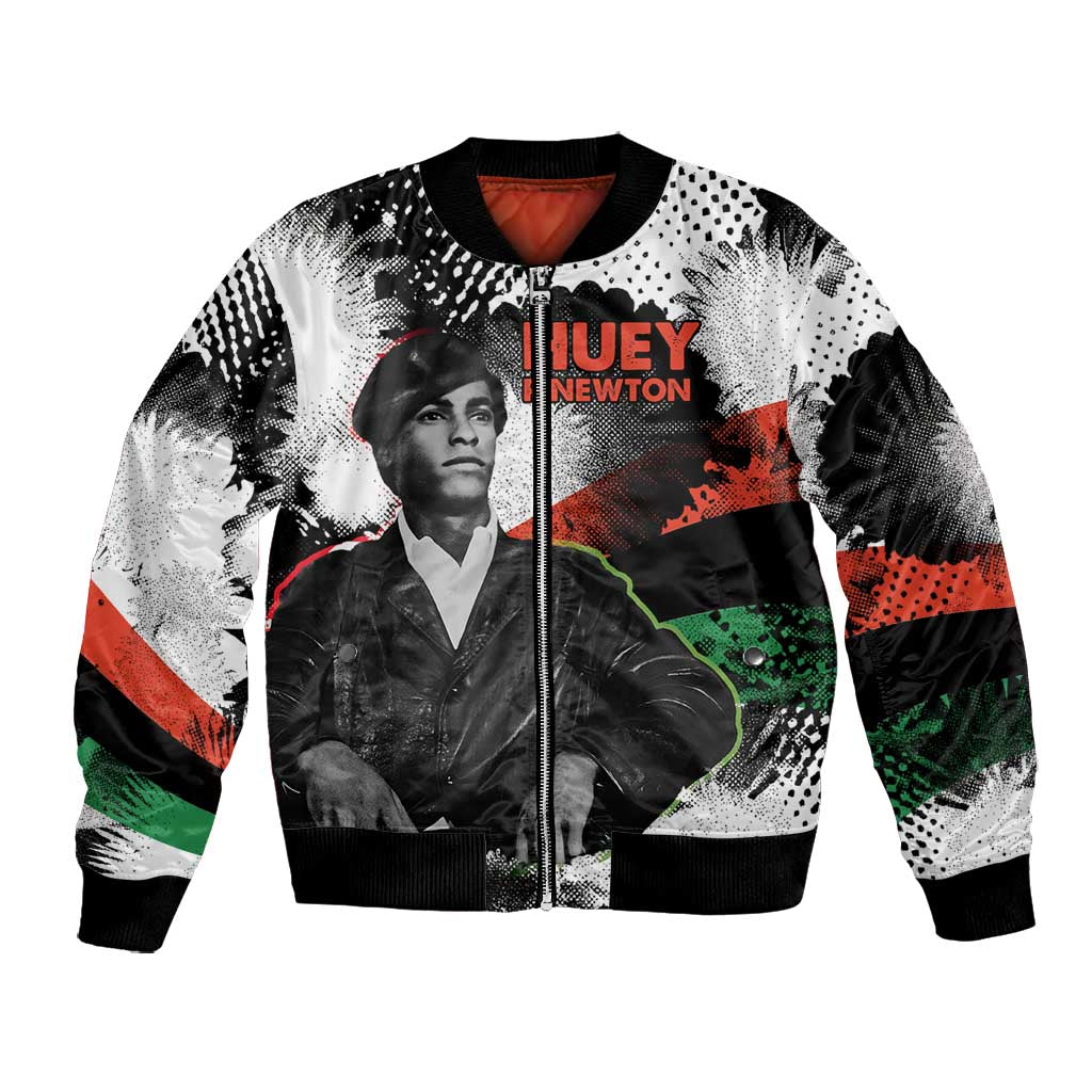 Huey P. Newton Bomber Jacket Revolutionary Portrait - Panther Graphic Surrender to the Revolution Quote - African Pride