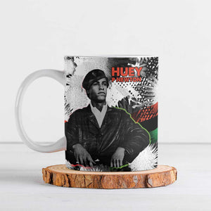 Huey P. Newton Ceramic Mug Revolutionary Portrait - Panther Graphic Surrender to the Revolution Quote - African Pride