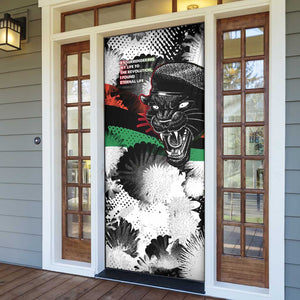 Huey P. Newton Door Cover Revolutionary Portrait - Panther Graphic Surrender to the Revolution Quote - African Pride
