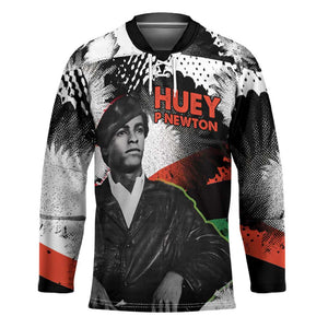 Huey P. Newton Hockey Jersey Revolutionary Portrait - Panther Graphic Surrender to the Revolution Quote - African Pride
