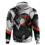 Huey P. Newton Hoodie Revolutionary Portrait - Panther Graphic Surrender to the Revolution Quote - African Pride