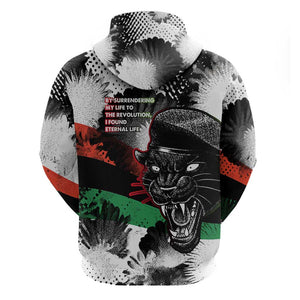 Huey P. Newton Hoodie Revolutionary Portrait - Panther Graphic Surrender to the Revolution Quote - African Pride