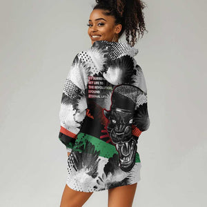 Huey P. Newton Hoodie Dress Revolutionary Portrait - Panther Graphic Surrender to the Revolution Quote - African Pride