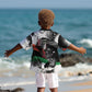 Huey P. Newton Kid Hawaiian Shirt Revolutionary Portrait - Panther Graphic Surrender to the Revolution Quote TS04