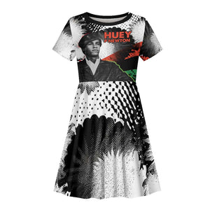 Huey P. Newton Kid Short Sleeve Dress Revolutionary Portrait - Panther Graphic Surrender to the Revolution Quote TS04