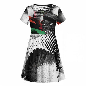 Huey P. Newton Kid Short Sleeve Dress Revolutionary Portrait - Panther Graphic Surrender to the Revolution Quote TS04