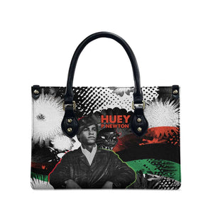 Huey P. Newton Leather Bag Revolutionary Portrait - Panther Graphic Surrender to the Revolution Quote - African Pride