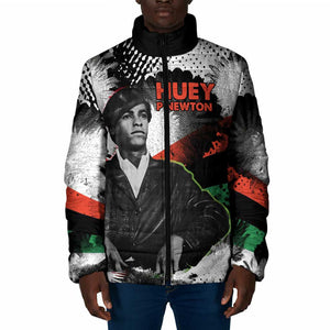 Huey P. Newton Padded Jacket Revolutionary Portrait - Panther Graphic Surrender to the Revolution Quote - African Pride