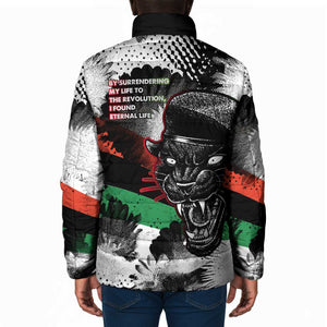 Huey P. Newton Padded Jacket Revolutionary Portrait - Panther Graphic Surrender to the Revolution Quote - African Pride
