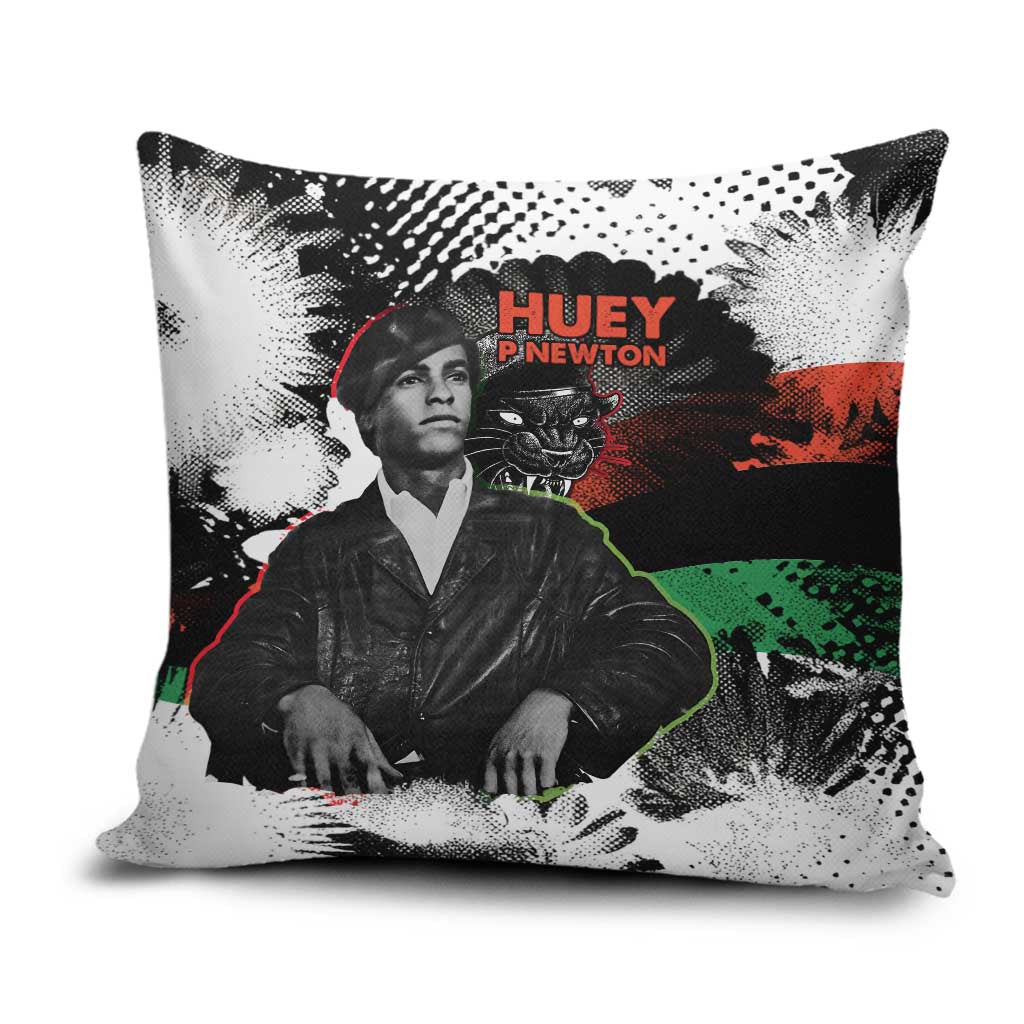 Huey P. Newton Pillow Cover Revolutionary Portrait - Panther Graphic Surrender to the Revolution Quote - African Pride