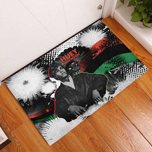 Huey P. Newton Rubber Doormat Revolutionary Portrait - Panther Graphic Surrender to the Revolution Quote - African Pride