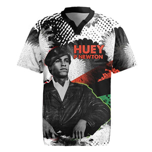 Huey P. Newton Rugby Jersey Revolutionary Portrait - Panther Graphic Surrender to the Revolution Quote TS04