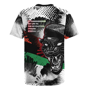 Huey P. Newton Rugby Jersey Revolutionary Portrait - Panther Graphic Surrender to the Revolution Quote TS04