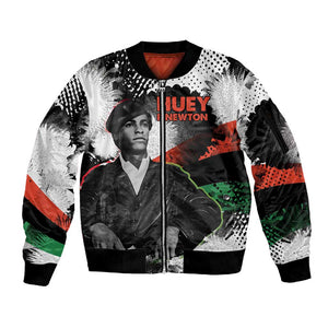 Huey P. Newton Sleeve Zip Bomber Jacket Revolutionary Portrait - Panther Graphic Surrender to the Revolution Quote - African Pride