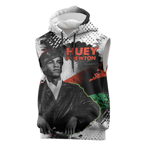 Huey P. Newton Sleeveless Hoodie Revolutionary Portrait - Panther Graphic Surrender to the Revolution Quote - African Pride