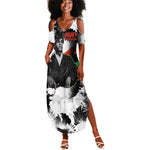 Huey P. Newton Summer Maxi Dress Revolutionary Portrait - Panther Graphic Surrender to the Revolution Quote TS04
