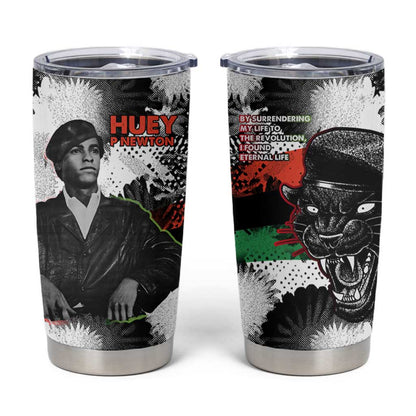 Huey P. Newton Tumbler Cup Revolutionary Portrait - Panther Graphic Surrender to the Revolution Quote - African Pride