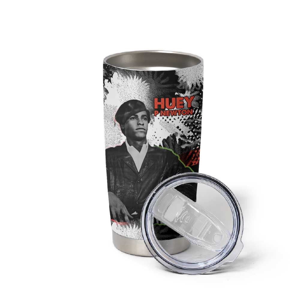Huey P. Newton Tumbler Cup Revolutionary Portrait - Panther Graphic Surrender to the Revolution Quote - African Pride