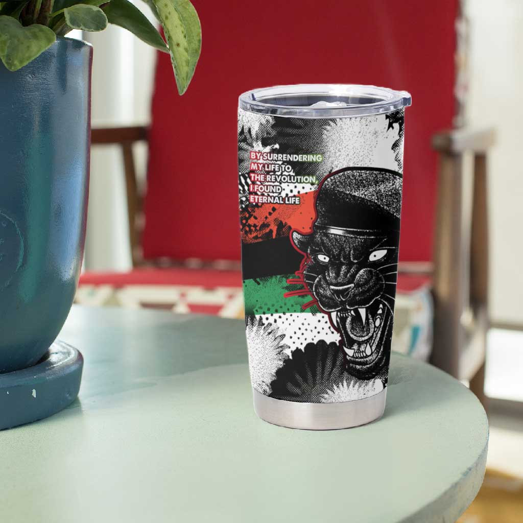 Huey P. Newton Tumbler Cup Revolutionary Portrait - Panther Graphic Surrender to the Revolution Quote - African Pride