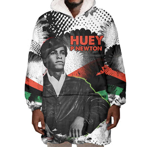 Huey P. Newton Wearable Blanket Hoodie Revolutionary Portrait - Panther Graphic Surrender to the Revolution Quote - African Pride