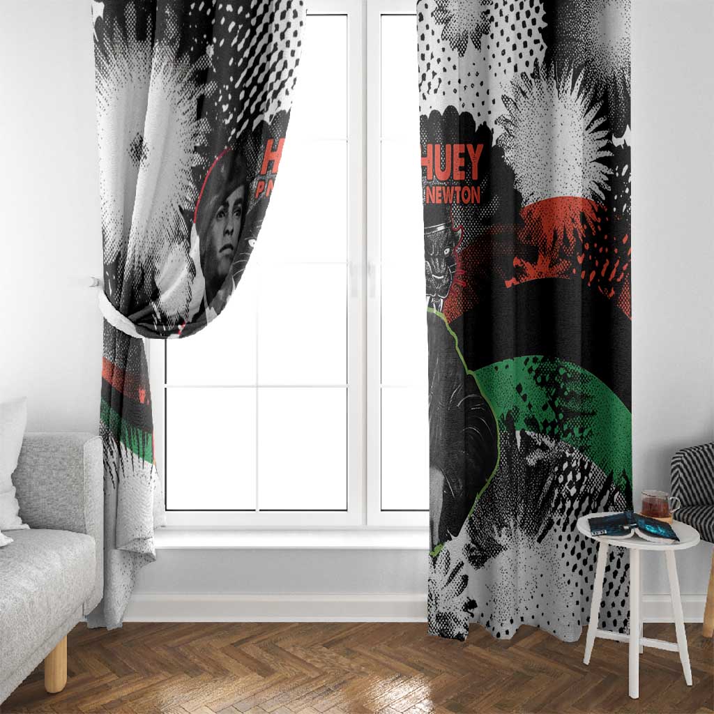 Huey P. Newton Window Curtain Revolutionary Portrait - Panther Graphic Surrender to the Revolution Quote - African Pride