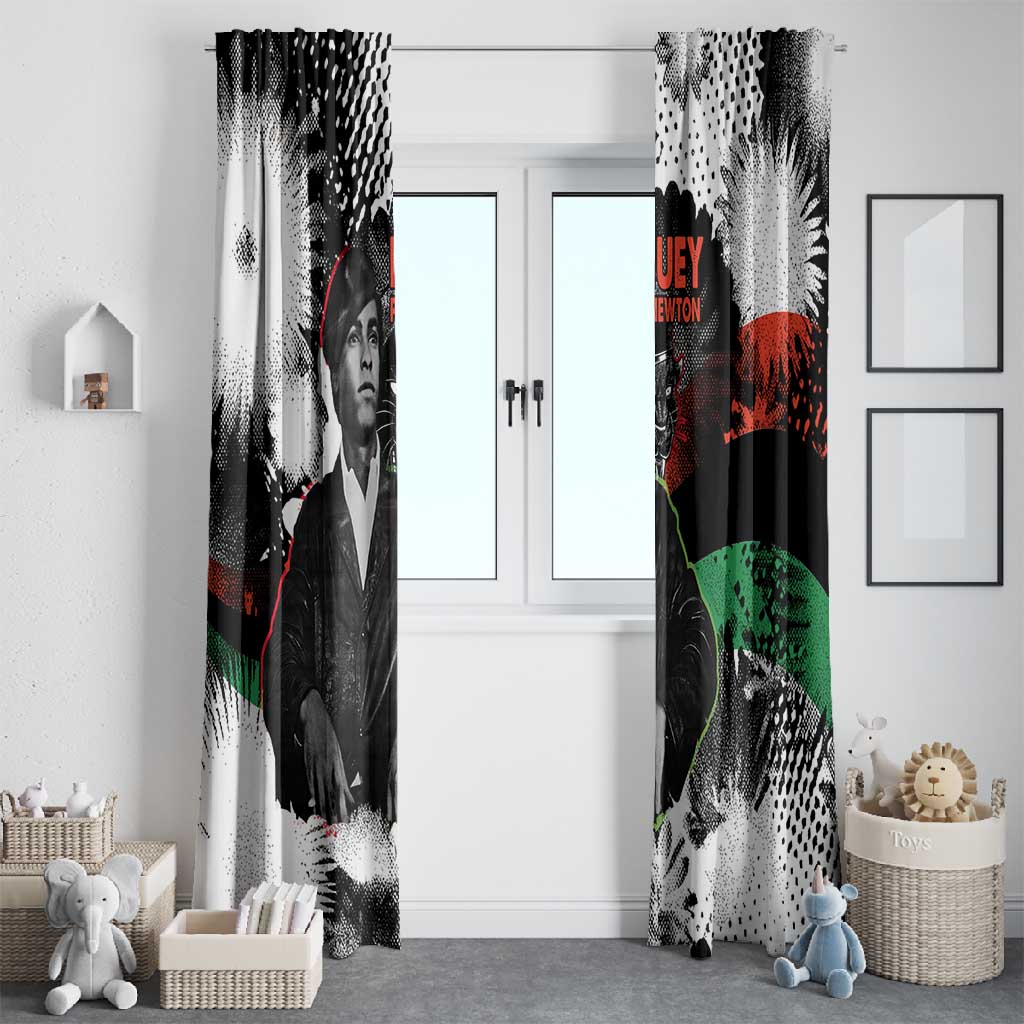 Huey P. Newton Window Curtain Revolutionary Portrait - Panther Graphic Surrender to the Revolution Quote - African Pride