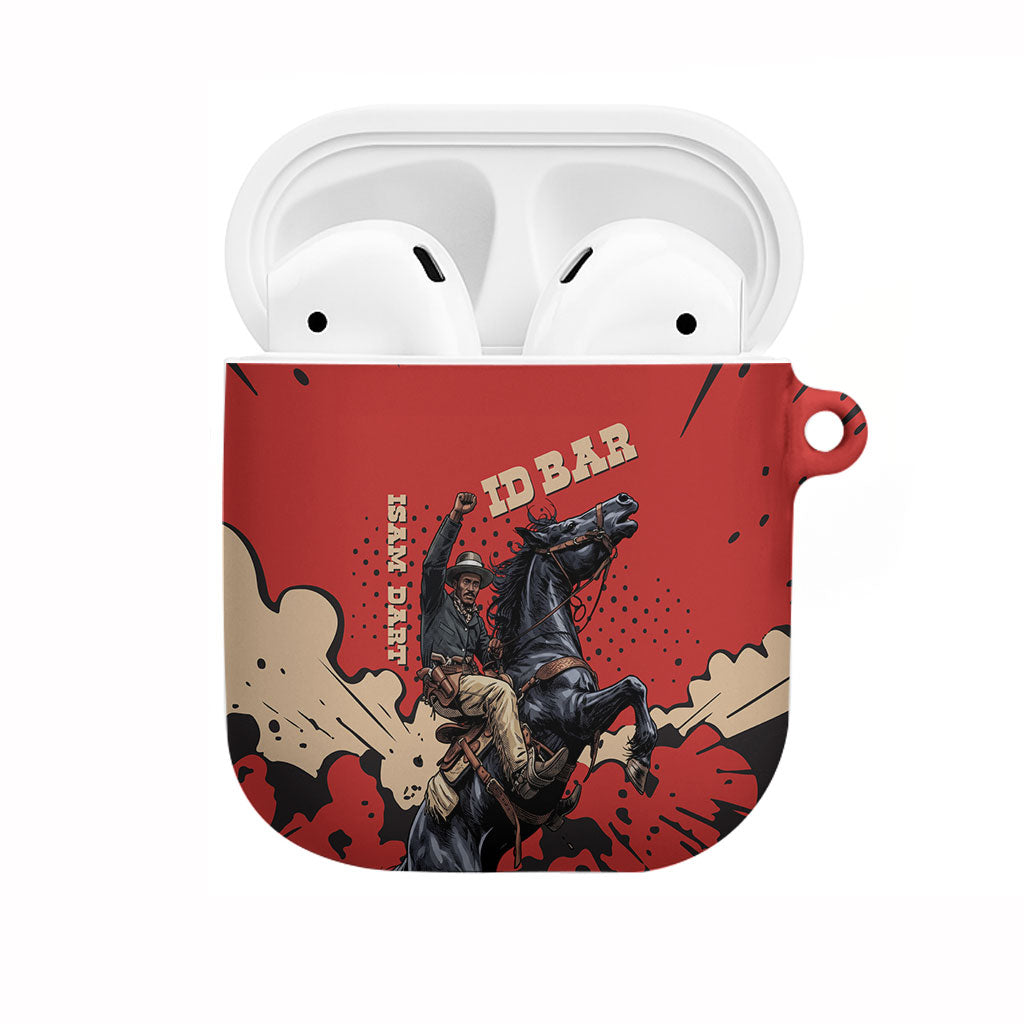 Isom Dart Black Cowboy AirPods Case Wild West Outlaw Vintage Comic Art