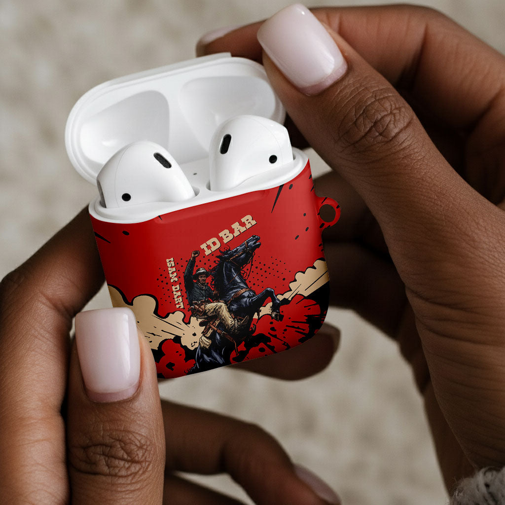 Isom Dart Black Cowboy AirPods Case Wild West Outlaw Vintage Comic Art
