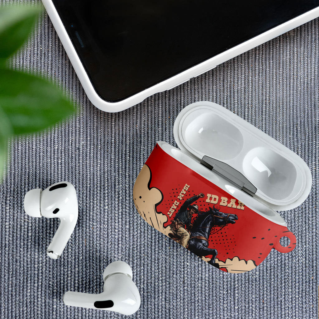 Isom Dart Black Cowboy AirPods Case Wild West Outlaw Vintage Comic Art