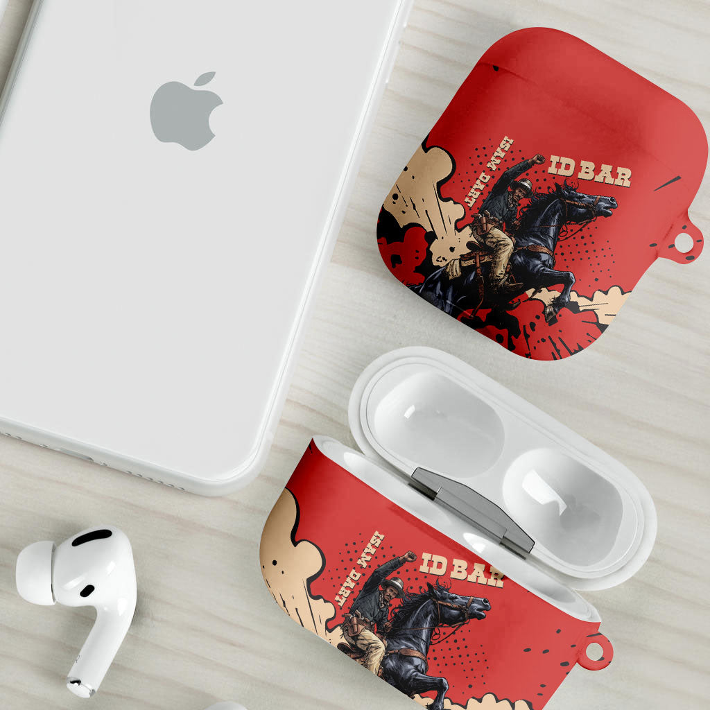 Isom Dart Black Cowboy AirPods Case Wild West Outlaw Vintage Comic Art