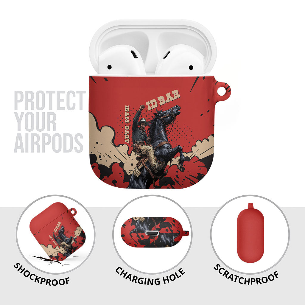 Isom Dart Black Cowboy AirPods Case Wild West Outlaw Vintage Comic Art