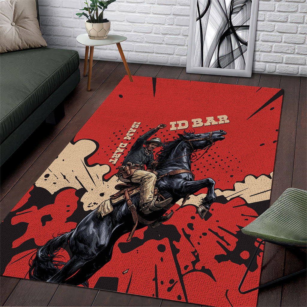 Isom Dart Black Cowboy Area Rug Wild West Outlaw Vintage Comic Art