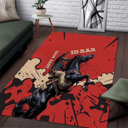 Isom Dart Black Cowboy Area Rug Wild West Outlaw Vintage Comic Art