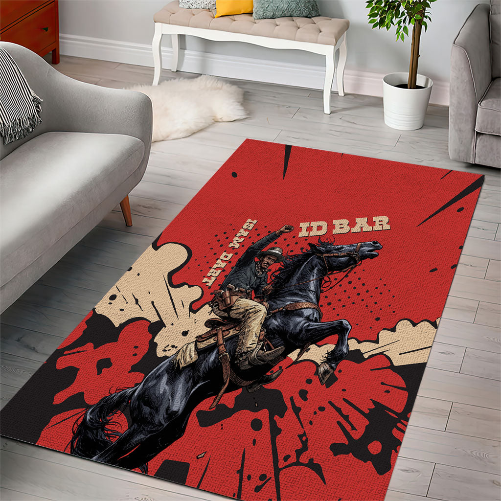 Isom Dart Black Cowboy Area Rug Wild West Outlaw Vintage Comic Art