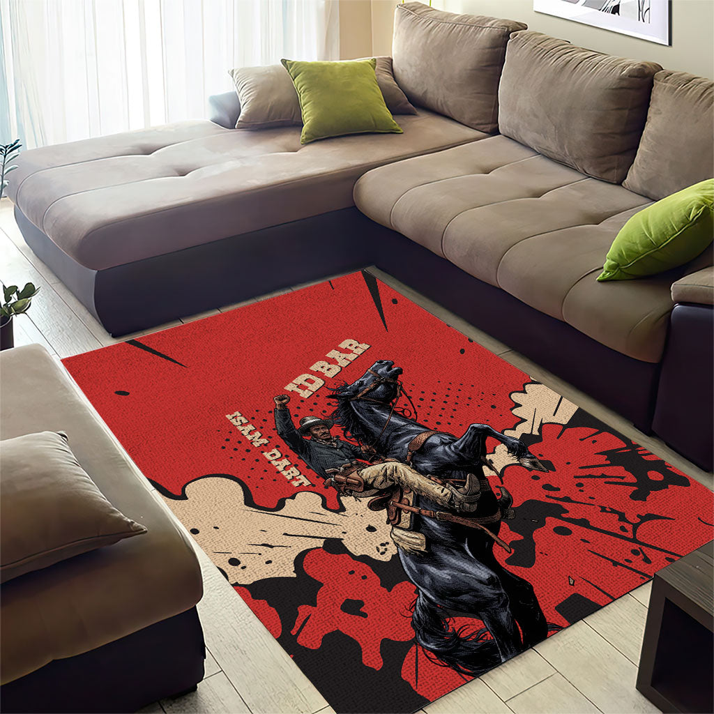 Isom Dart Black Cowboy Area Rug Wild West Outlaw Vintage Comic Art