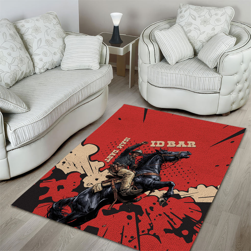 Isom Dart Black Cowboy Area Rug Wild West Outlaw Vintage Comic Art