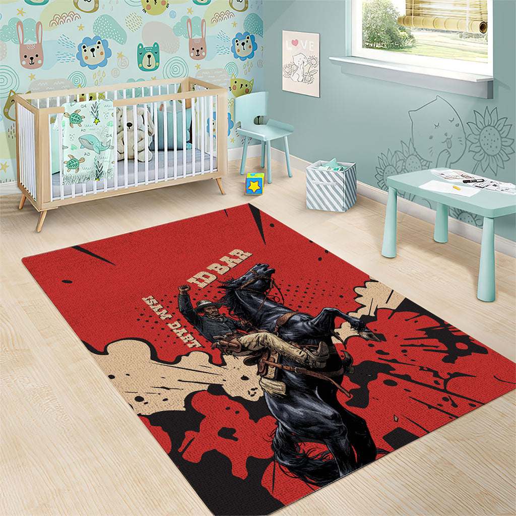 Isom Dart Black Cowboy Area Rug Wild West Outlaw Vintage Comic Art