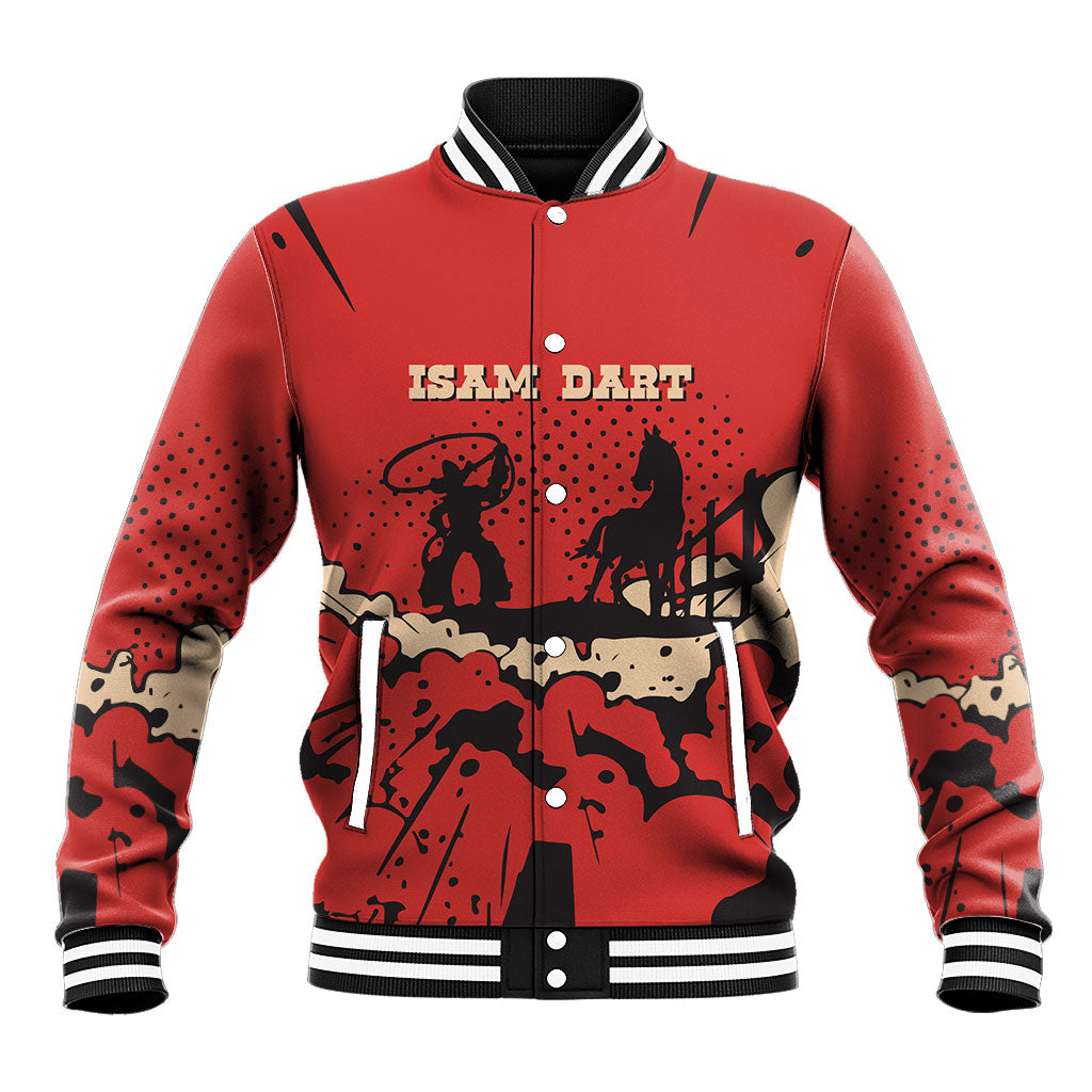 Isom Dart Black Cowboy Baseball Jacket Wild West Outlaw Vintage Comic Art