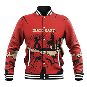 Isom Dart Black Cowboy Baseball Jacket Wild West Outlaw Vintage Comic Art