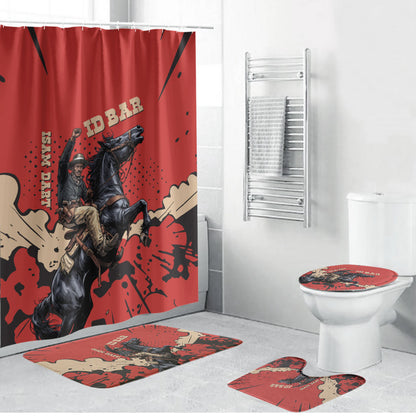 Isom Dart Black Cowboy Bathroom Set Wild West Outlaw Vintage Comic Art