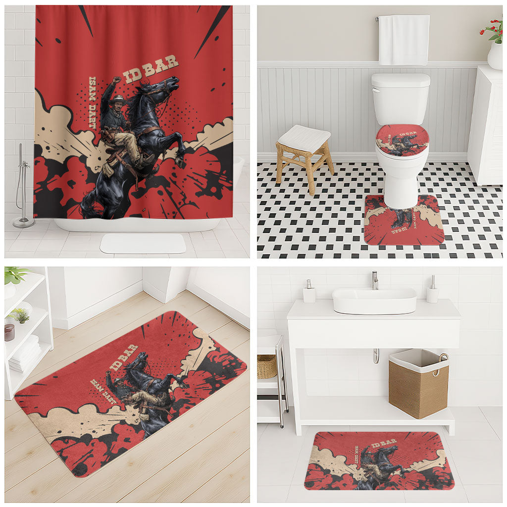 Isom Dart Black Cowboy Bathroom Set Wild West Outlaw Vintage Comic Art