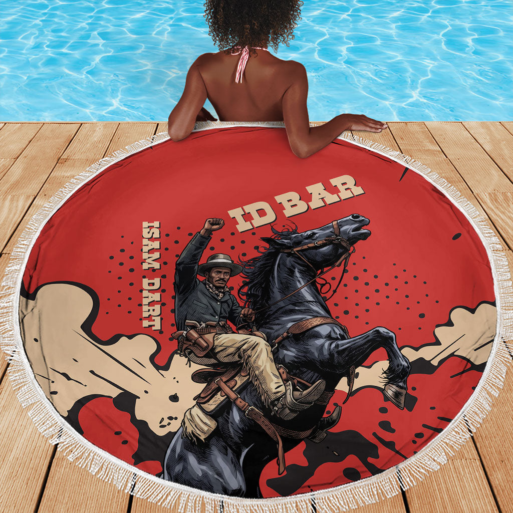Isom Dart Black Cowboy Beach Blanket Wild West Outlaw Vintage Comic Art