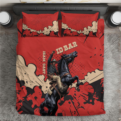 Isom Dart Black Cowboy Bedding Set Wild West Outlaw Vintage Comic Art