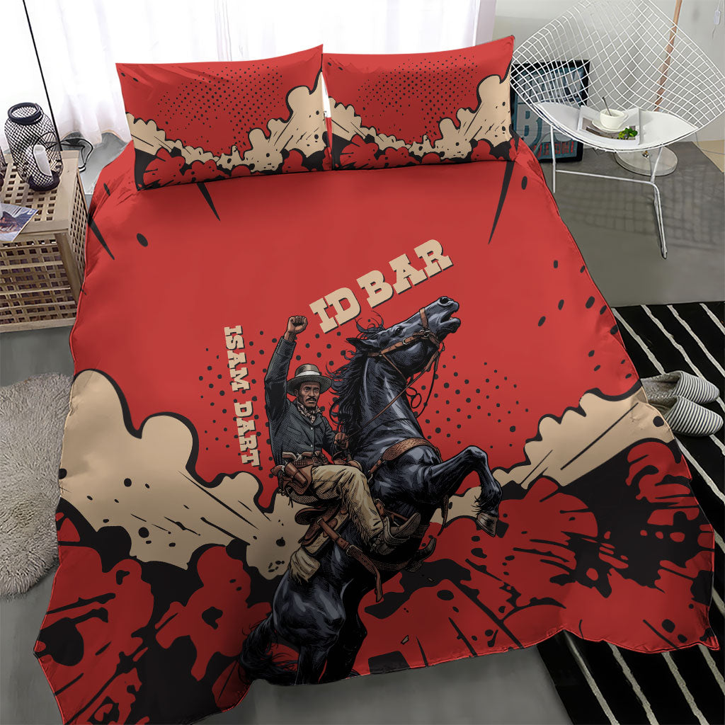 Isom Dart Black Cowboy Bedding Set Wild West Outlaw Vintage Comic Art