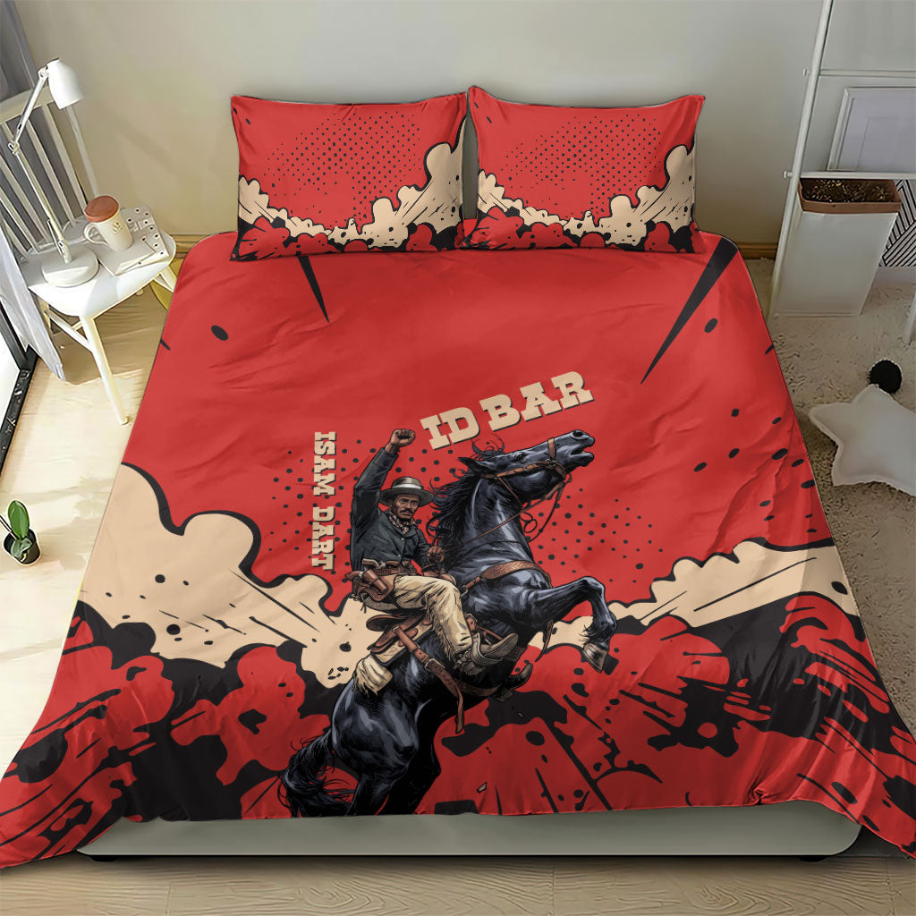 Isom Dart Black Cowboy Bedding Set Wild West Outlaw Vintage Comic Art