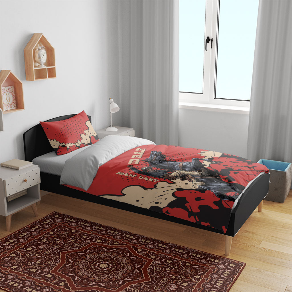 Isom Dart Black Cowboy Bedding Set Wild West Outlaw Vintage Comic Art