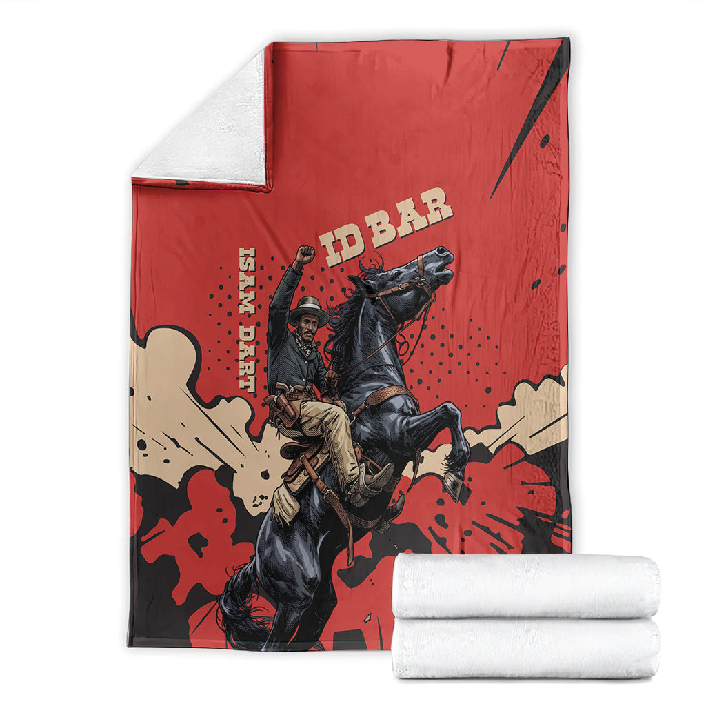 Isom Dart Black Cowboy Blanket Wild West Outlaw Vintage Comic Art
